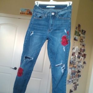 Ripped Rose Jeans